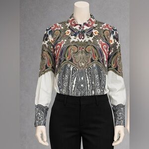 Women Etro Multicolor Paisley Button Down Shirt